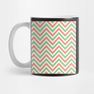 Green and Peach Chevron Pattern Mug